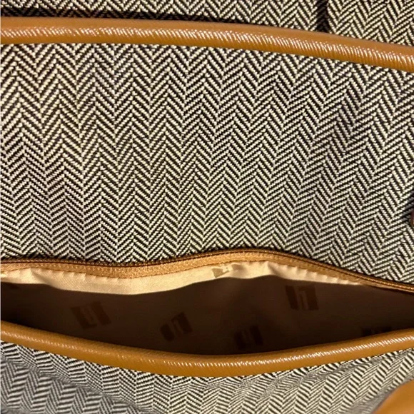 Hartmann Herringbone Luxe Elegant Brown and Tan Tote Bag - Picture 6 of 11